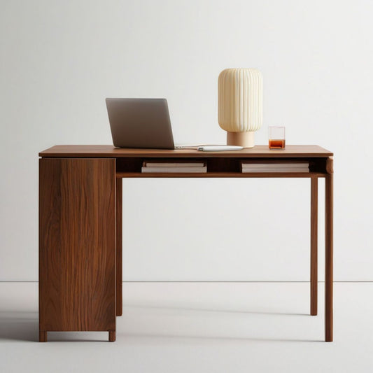 Schreibtisch mit Stauraum und offenem Ablagefach, 120 x 55 x 75 cm, Walnussbraun