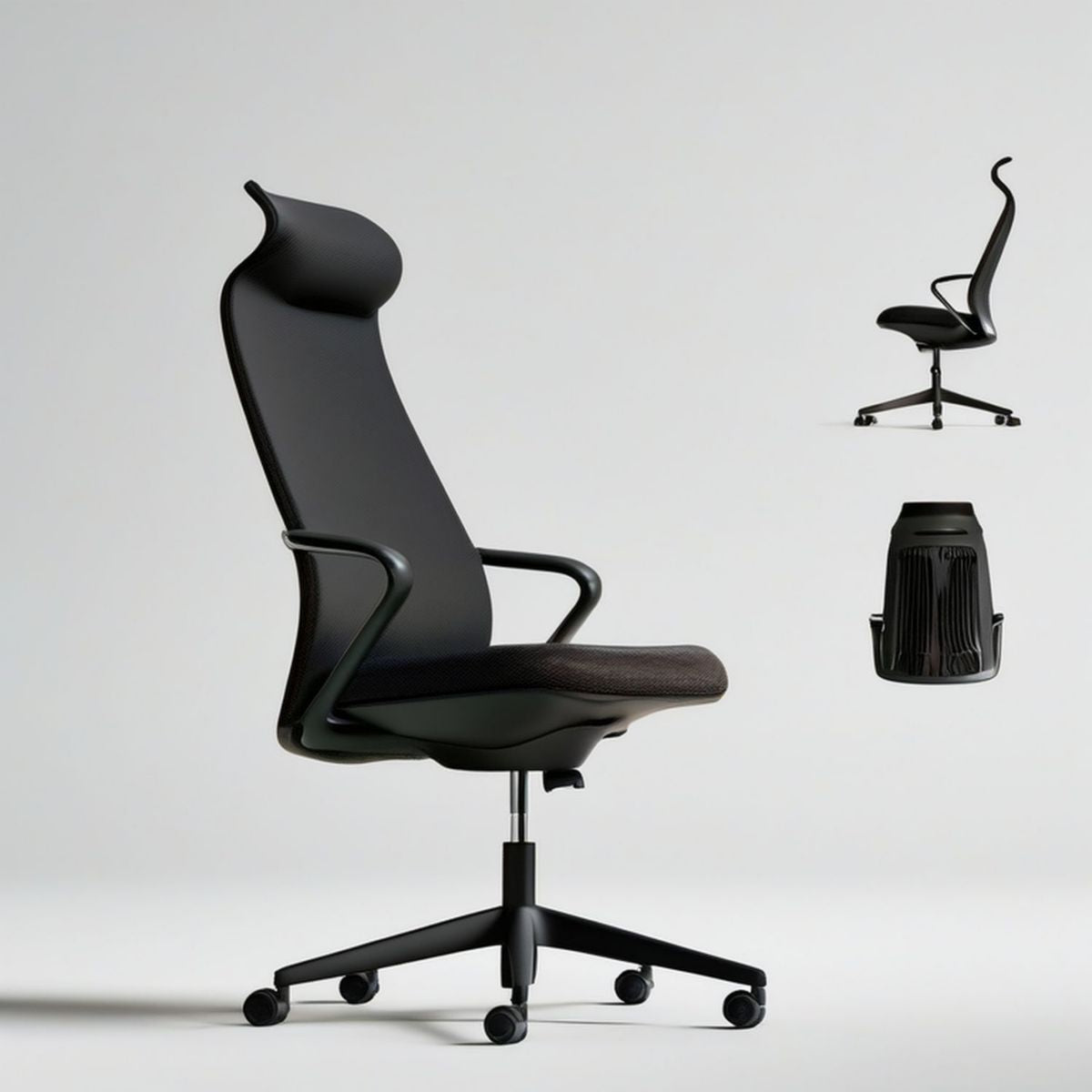 Ergonomischer Bürostuhl Schwarz, höhenverstellbar, 65 x 65 x 118–128 cm