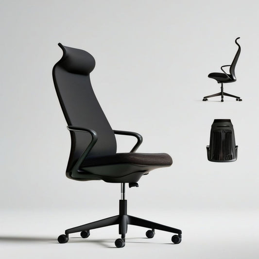 Ergonomischer Bürostuhl Schwarz, höhenverstellbar, 65 x 65 x 118–128 cm