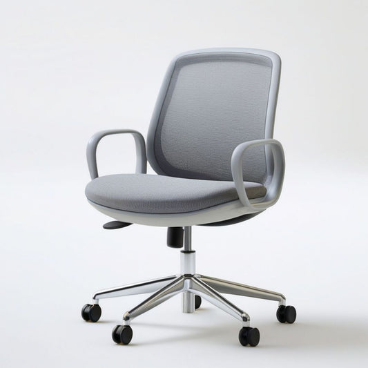 Ergonomischer Bürodrehstuhl mit Netzrückenlehne, Hellgrau, 62 x 62 x 92–102 cm